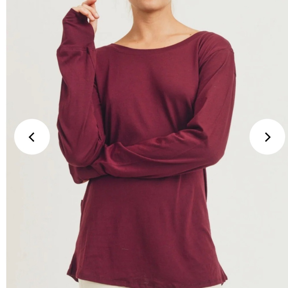 Mono B Open Overlay Draped Back Top size L
